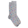 Chaussettes homme en coton doux Surf et Palmiers - Gris