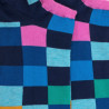 Socquettes femme échiqiuer en coton égyptien - Bleu marine et rose | Doré Doré