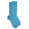 Chaussettes fantaisie homme en fil d'écosse motif poissons - Bleu ciel