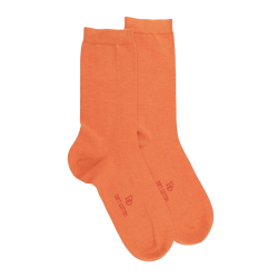 Chaussettes femme Soft Coton à bord souple - Oranger | Doré Doré