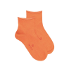 Socquettes avec bord roulé en coton égyptien - Oranger