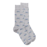 Chaussettes homme en coton à motifs vélos - Gris Rocheux & Bleu Cosmos