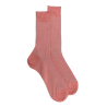 Chaussettes homme à côtes bicolores en fil d'Écosse - Rouge Jouy & Gris métal