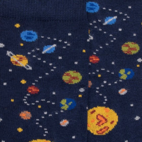 Chaussettes en coton motifs planètes - Bleu | Doré Doré