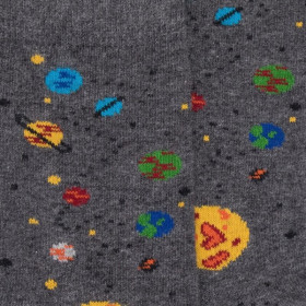 Chaussettes en coton motifs planètes - Gris | Doré Doré