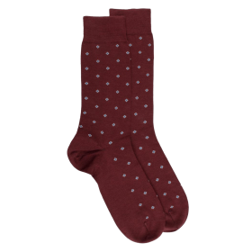 Chaussettes en laine motif cravate - Bordeaux | Doré Doré