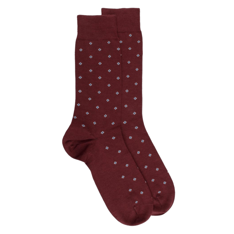 Chaussettes en laine motif cravate - Bordeaux | Doré Doré