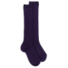 Chaussettes hautes côtelées en coton doux pour enfants - Violet