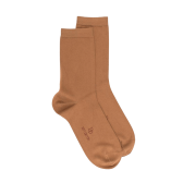 Chaussettes femme Soft Coton à bord souple - Camel | Doré Doré