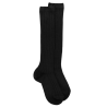 Chaussettes hautes côtelées noires en coton doux pour enfants