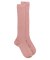 Chaussettes hautes côtelées rose en coton doux pour enfants