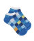 Socquettes enfant à carreaux en coton - Bleu