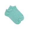Socquettes femme en coton doux et effet brillant lurex - Vert