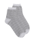 Socquettes coton à motifs géométriques et bord lurex - Gris