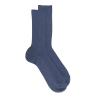 Chaussettes homme jambe sensible sans bord élastique en fil d'Ecosse - Bleu facteur | Doré Doré