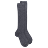Chaussettes hautes côtelées gris oxford en coton doux pour enfants