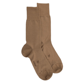 Chaussettes homme en laine et coton  - Camel | Doré Doré