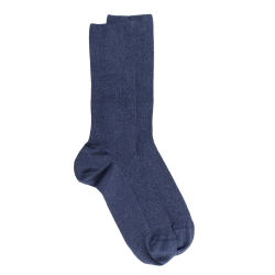 Chaussettes sans bord élastique en coton égyptien - Spécial jambes sensibles - Jean foncé | Doré Doré