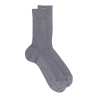 Chaussettes homme jambe sensible sans bord élastique en fil d'Ecosse - Gris moyen | Doré Doré
