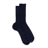 Chaussettes femme jambes sensibles sans bord élastique en fil d'Ecosse - Bleu marine foncé