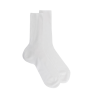 Chaussettes femme jambes sensibles sans bord élastique en fil d'Ecosse - Blanc