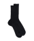 Chaussettes femme jambes sensibles sans bord élastique en fil d'Ecosse - Noir