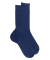 Chaussettes homme à côtes en pur coton égyptien - Bleu Voilier