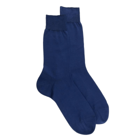 Chaussettes homme fines 100% fil d'Écosse - Bleu Voilier | Doré Doré