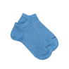 Socquettes femme en coton doux et effet brillant lurex - Bleu