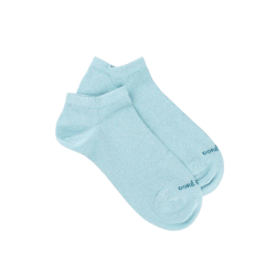 Socquettes femme en coton avec effet brillant - Bleu Fjord | Doré Doré