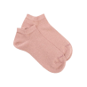 Socquettes femme en coton doux et effet brillant lurex - Praline