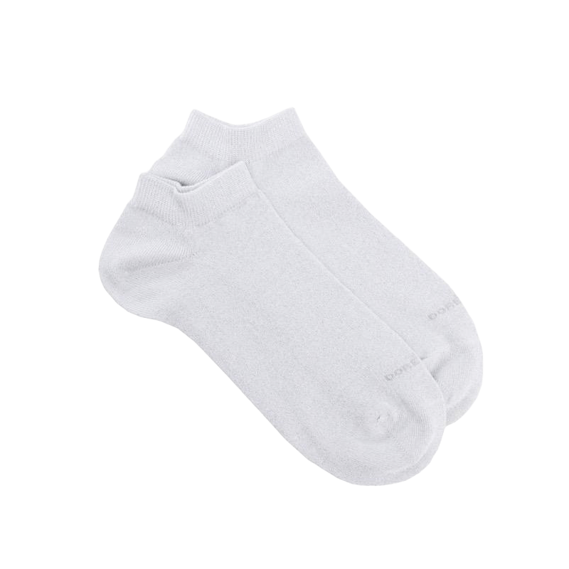 Socquettes femme en coton avec effet brillant - Blanc