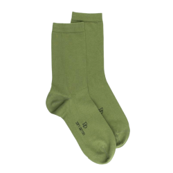 Chaussettes femme Soft Coton à bord souple - Vert | Doré Doré
