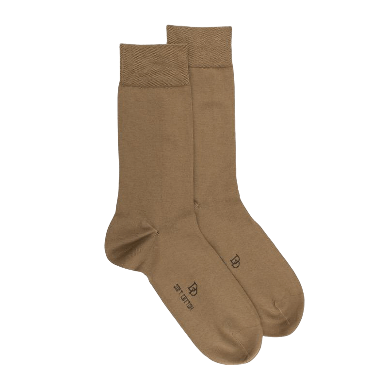 Chaussettes homme fines en coton égyptien - Beige baobab | Doré Doré