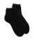 Socquettes femme ajourées en fil d'Écosse avec bord-côte contrasté effet brillant  - Noir