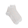 Socquettes femme avec à micro pois multicolores - Fond blanc | Doré Doré
