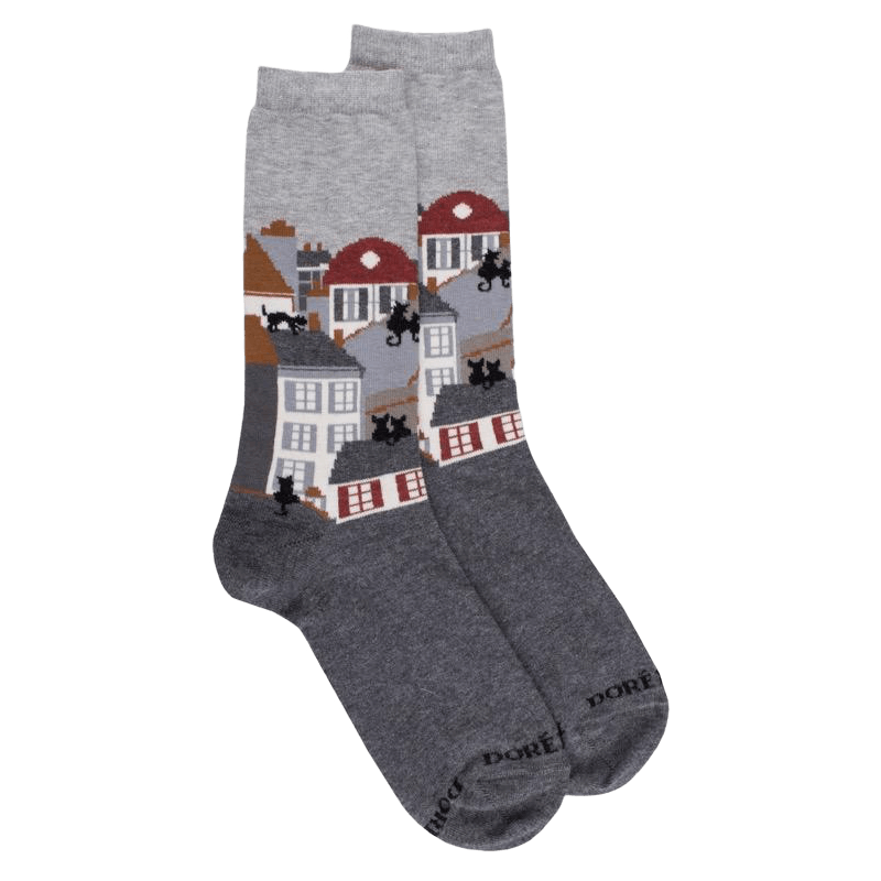 Chaussettes avec chats sur les toits de Paris | Doré Doré
