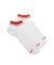 Socquettes homme et fines  en coton égyptien avec rayures sur bord - Blanc & Rouge Ponceau