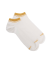 Socquettes homme et fines  en coton égyptien avec rayures sur bord - Blanc Givre & Jaune moutarde