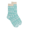 Chaussettes femme en coton à motifs tribaux - Bleu Aiguemarine