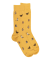 Chaussettes homme en coton à motifs chats - Jaune Moutarde