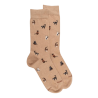 Chaussettes homme en coton à motifs chats - Beige Désert