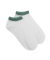 Socquettes femme et fines en coton égyptien avec bord coloré - Blanc & Verveine