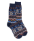 Chaussettes homme en coton à motif de Noël - Bleu Voilier