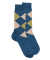 Chaussettes homme en coton à motifs Jacquard - Bleu