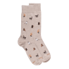 Chaussettes homme en coton à motifs chats - Beige Sahara