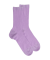 Chaussettes femme à côtes en fil d'Écosse - Violet Corolle