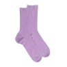 Chaussettes femme à côtes en fil d'Écosse - Violet Corolle | Doré Doré