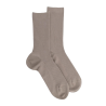 Chaussettes femme à côtes en fil d'Écosse - Gris