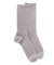 Chaussettes homme à côtes sans bord élastique en fil d'Écosse - Gris Métal
